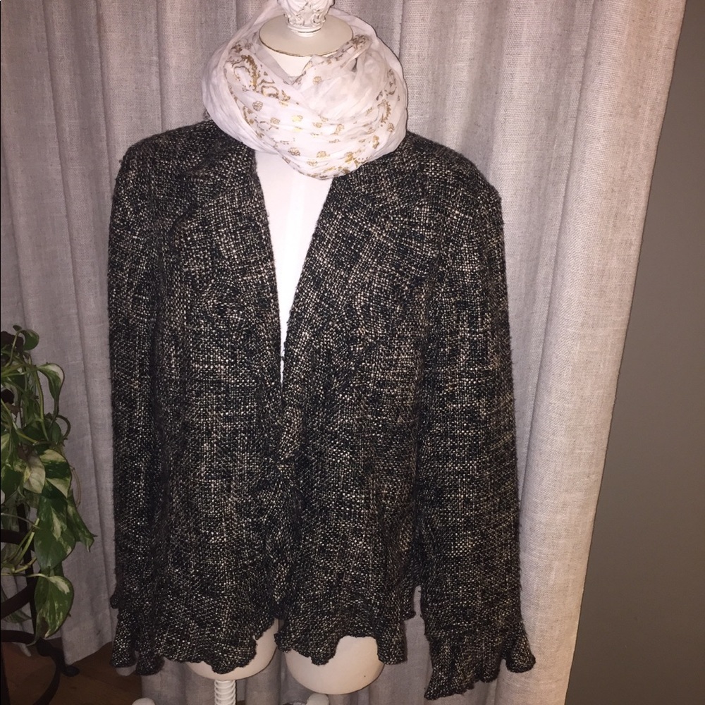 COLDWATER CREEK Jacket Ruffled Lapel & Cuffs  jacket - XL - Picture 7 of 10